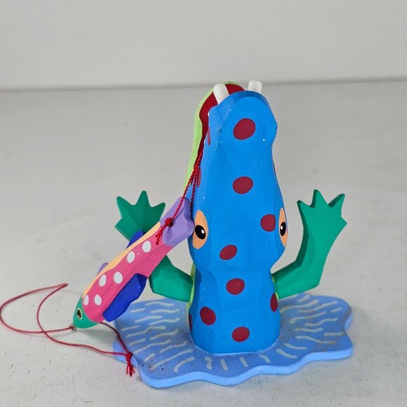 Handcrafted Wooden Fish & Alligator Ornament Christmas Decor - Picture 8 of 9